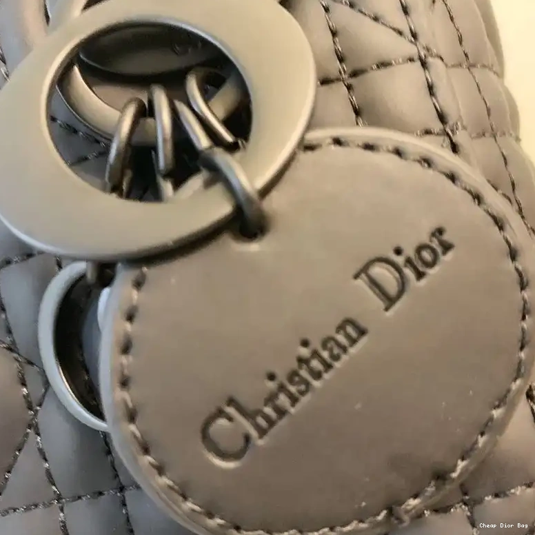 Dior Factory Outlet Cannage Calfskin Ultramatte Black Dior Lady Mini Bag 0506